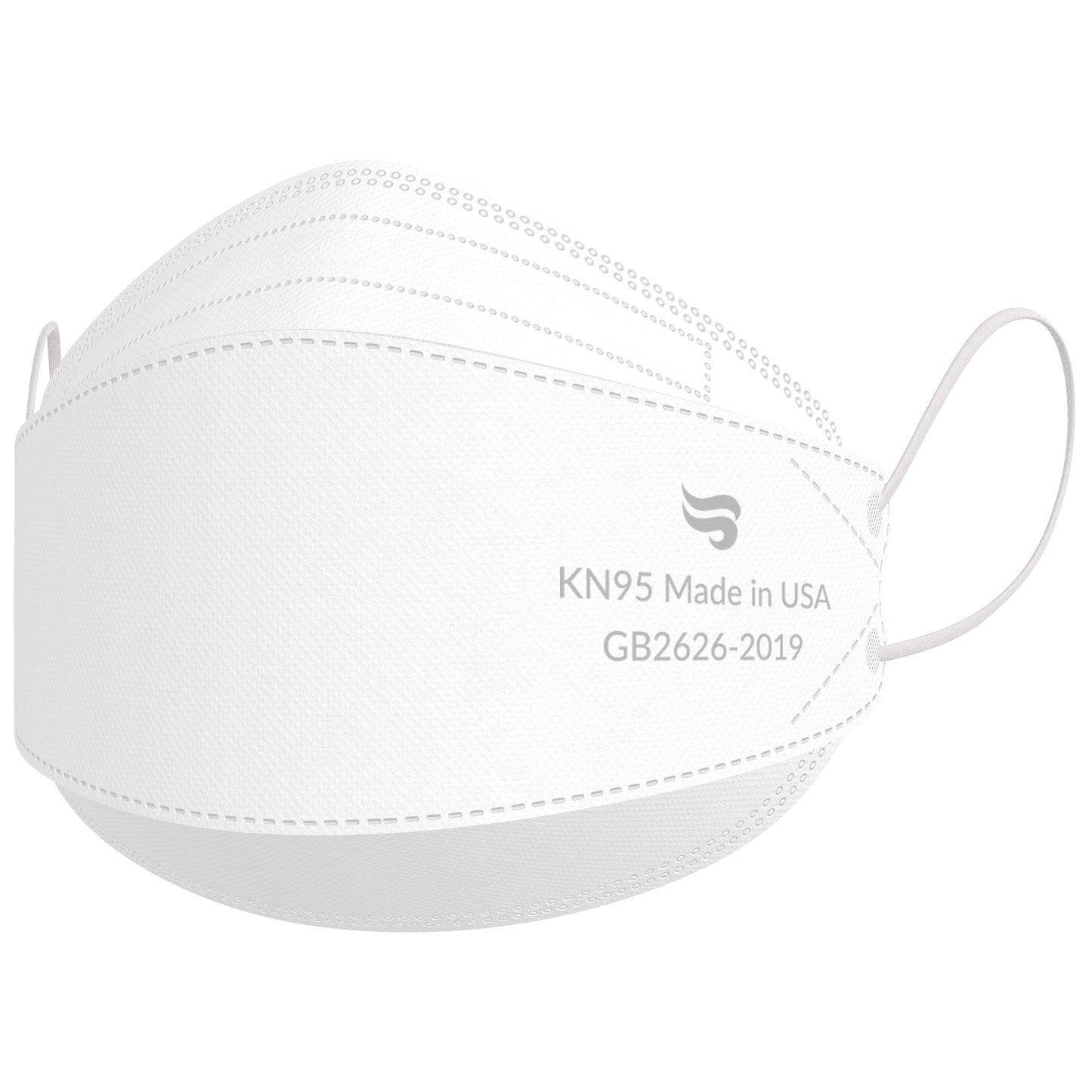 Breatheze by Sanctuary KN95 Face Masks Made in USA - 3D Style - White 200-pack