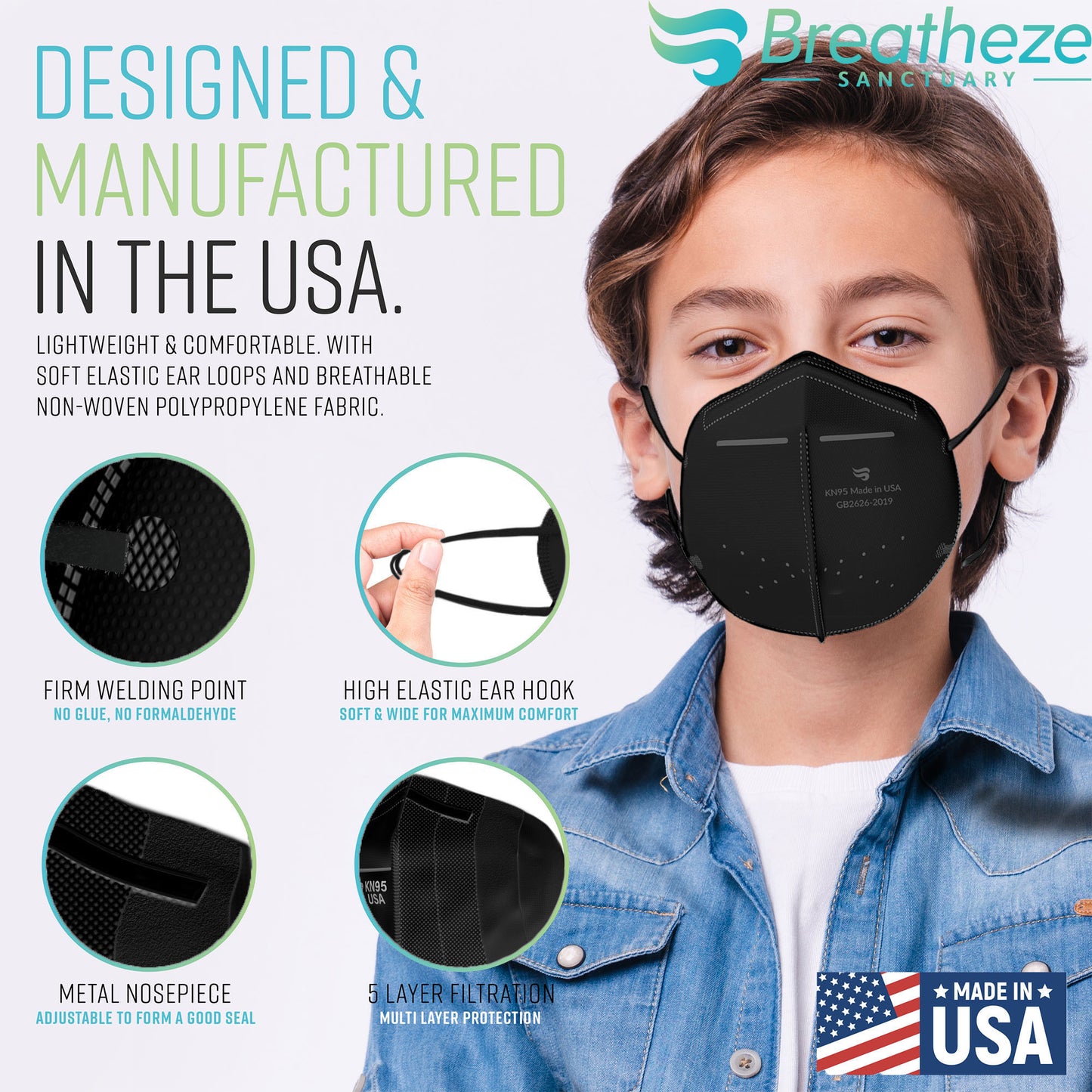 Breatheze by Sanctuary Kids KN95 Face Mask