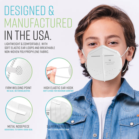 Breatheze by Sanctuary Kids KN95 Face Mask White 150-Pack